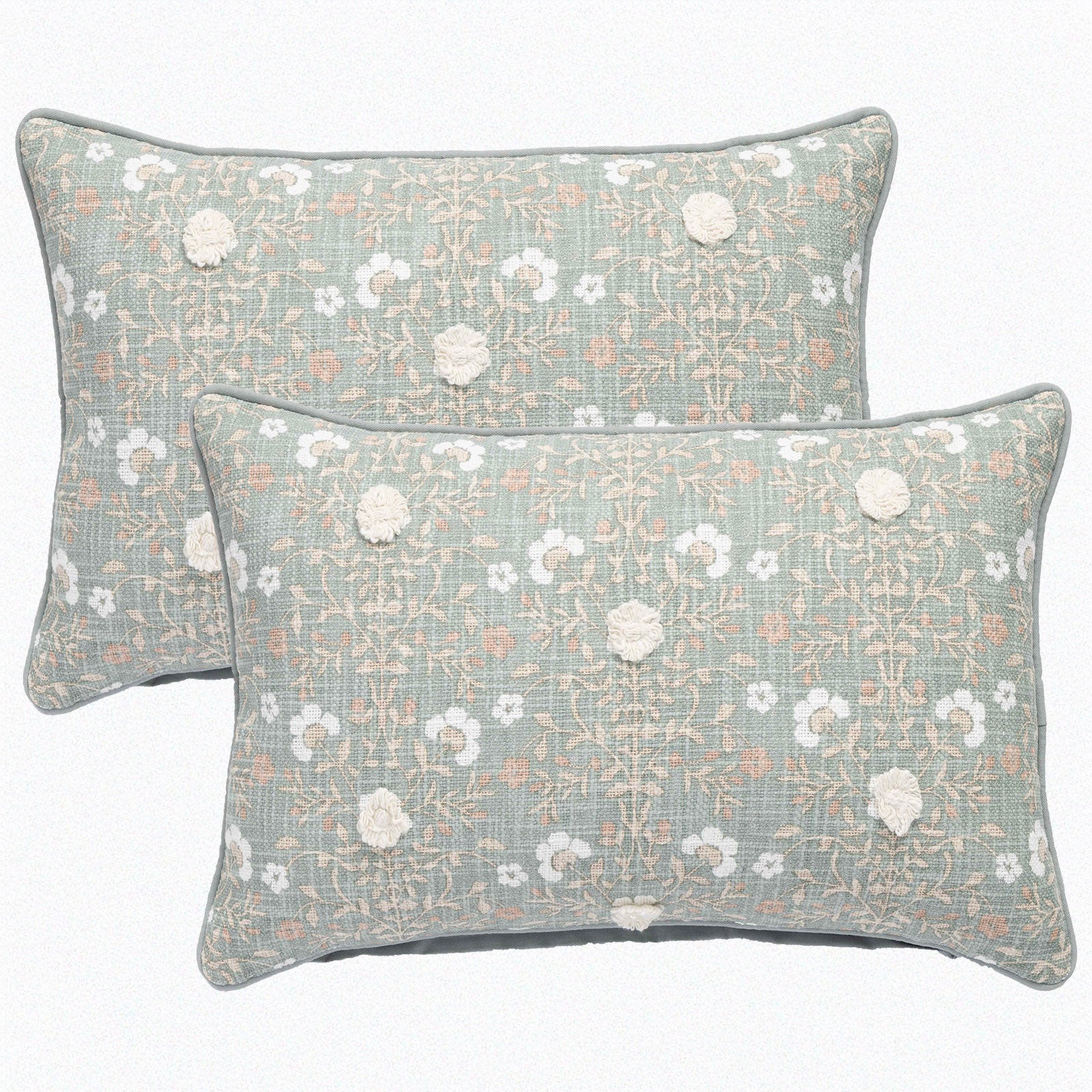 Renee Taylor Cotton Cushion Twin Pack 35 x 50 Cms Feather Filled