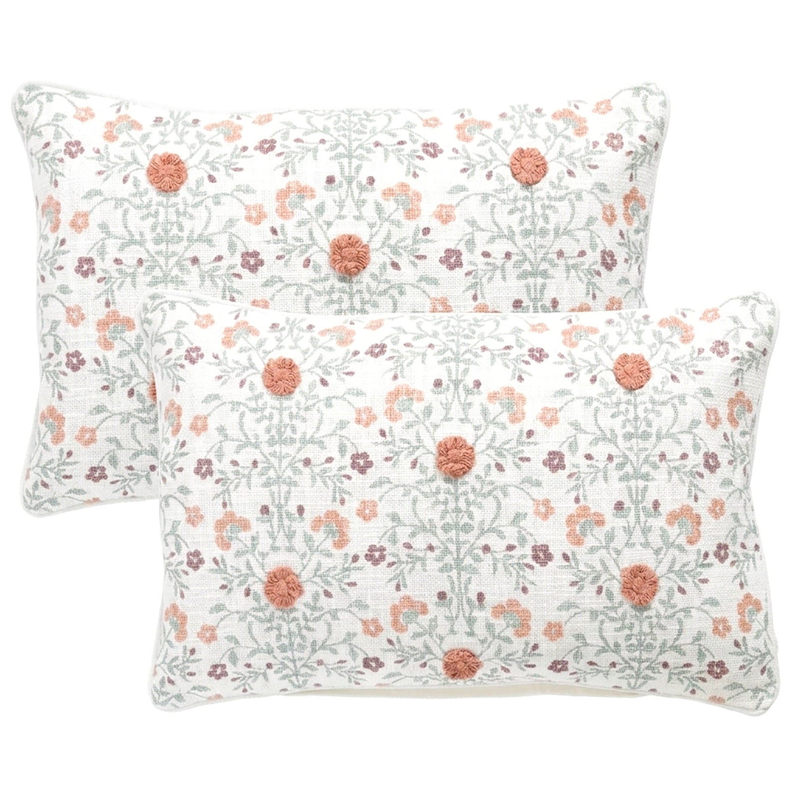 Renee Taylor Cotton Cushion Twin Pack 35 x 50 Cms Feather Filled