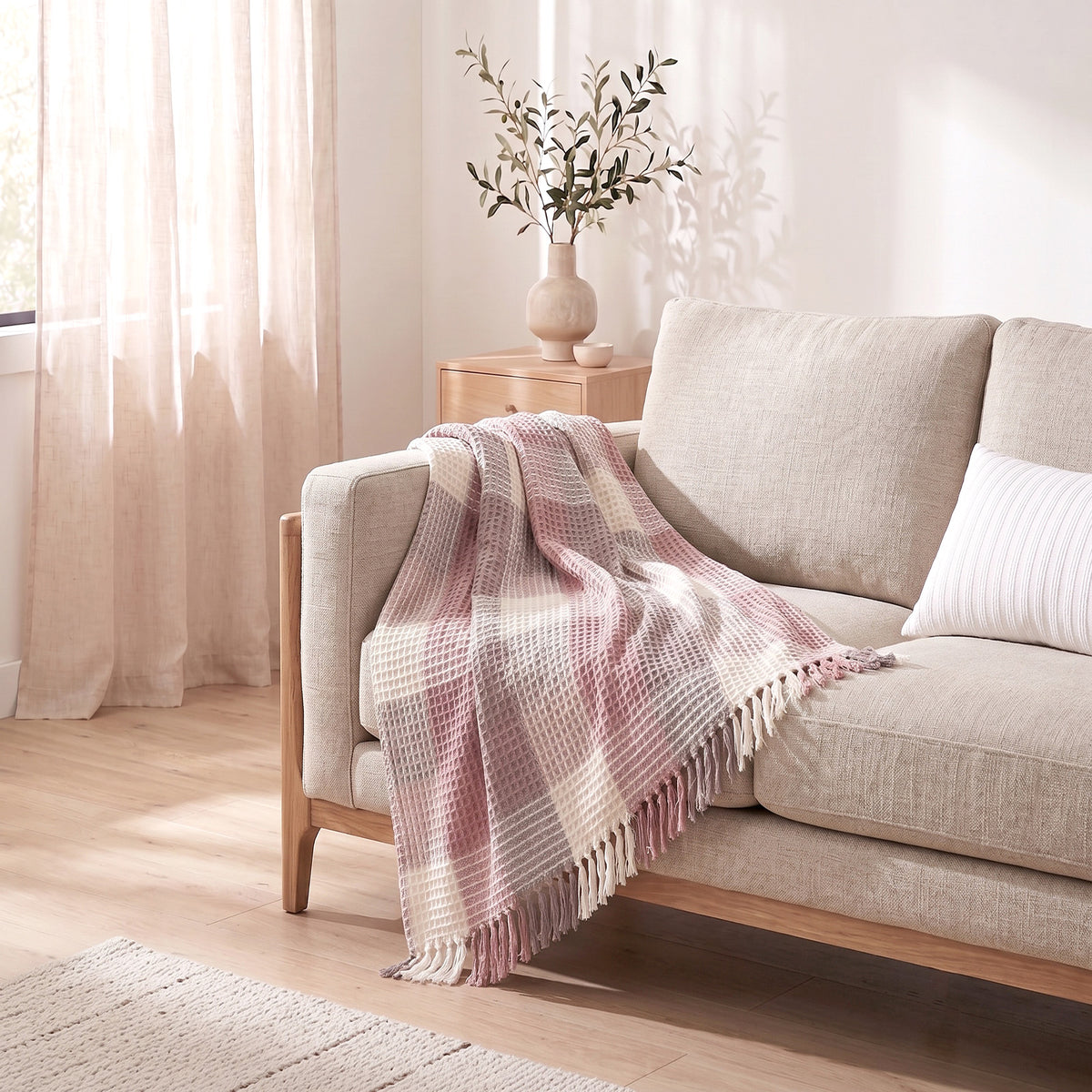 Renee Taylor Alaska Cotton Waffle Throw 130 x 170 Cms