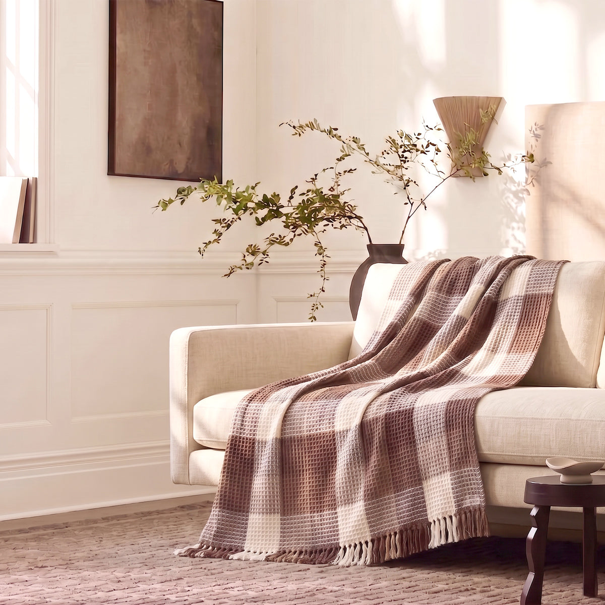 Renee Taylor Alaska Cotton Waffle Throw 130 x 170 Cms