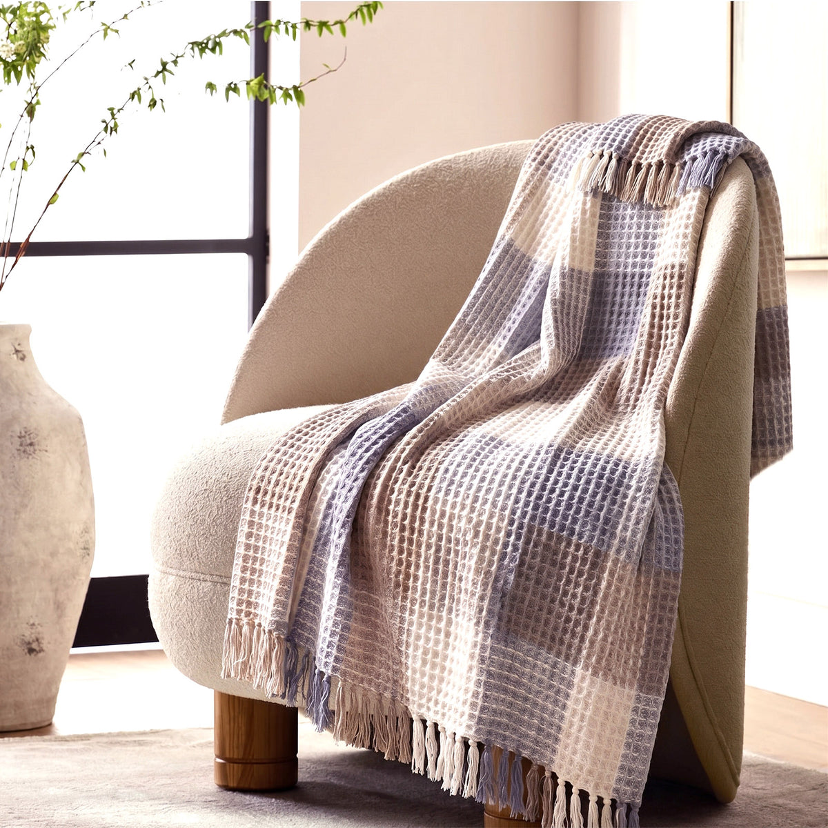 Renee Taylor Alaska Cotton Waffle Throw 130 x 170 Cms