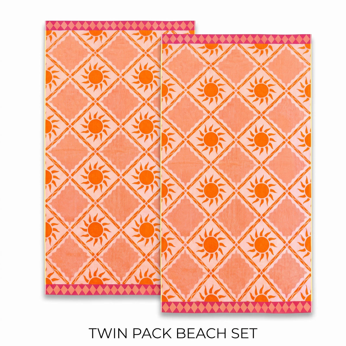 Renee Taylor 2 Pack Jacquard Velour Large Beach Towel 100 x 180 Cms