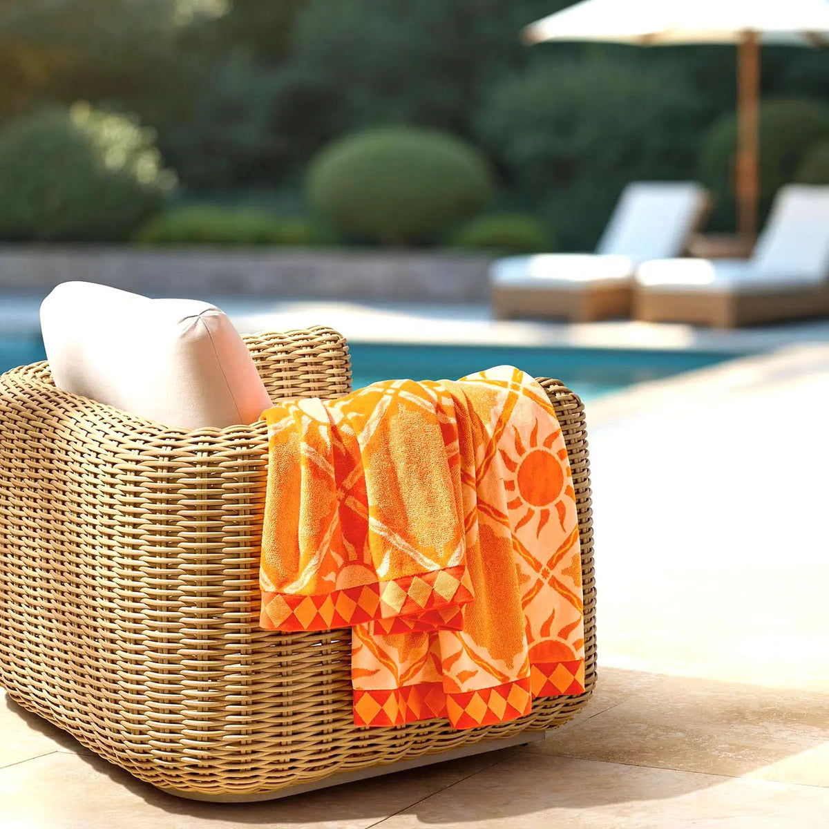 Renee Taylor 2 Pack Jacquard Velour Large Beach Towel 100 x 180 Cms