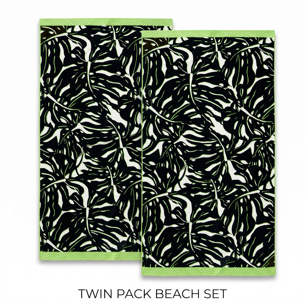 Renee Taylor 2 Pack Jacquard Velour Large Beach Towel 100 x 180 Cms