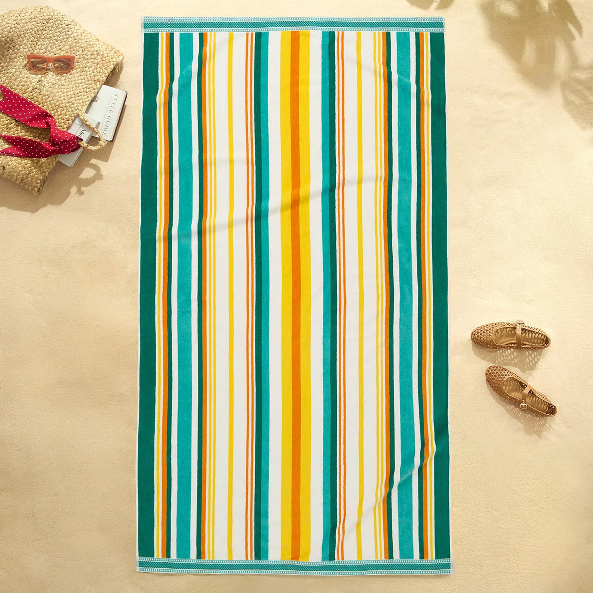 Renee Taylor 2 Pack Jacquard Velour Large Beach Towel 100 x 180 Cms