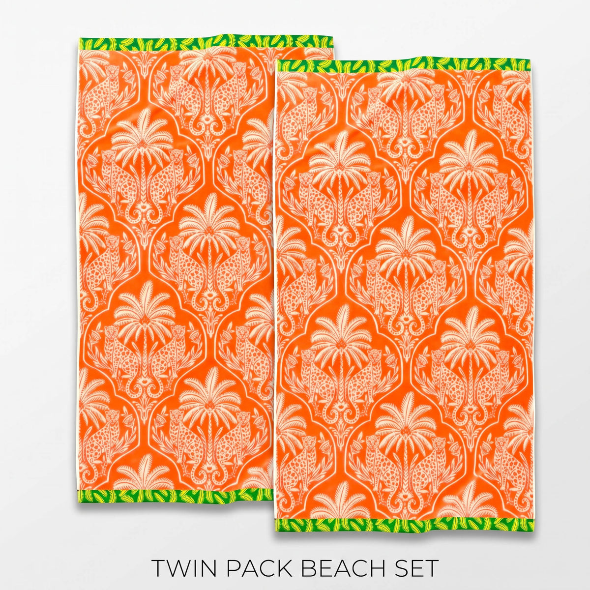 Renee Taylor 2 Pack Jacquard Velour Large Beach Towel 100 x 180 Cms