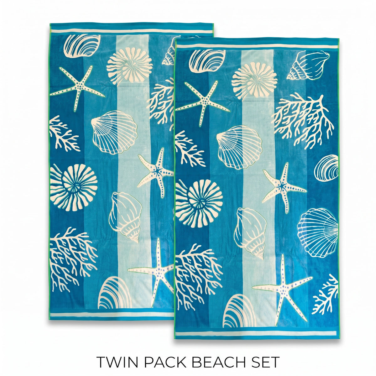 Renee Taylor 2 Pack Jacquard Velour Large Beach Towel 100 x 180 Cms
