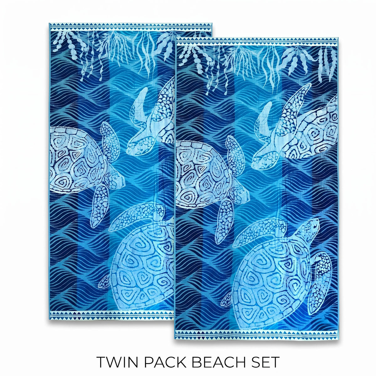 Renee Taylor 2 Pack Jacquard Velour Large Beach Towel 100 x 180 Cms