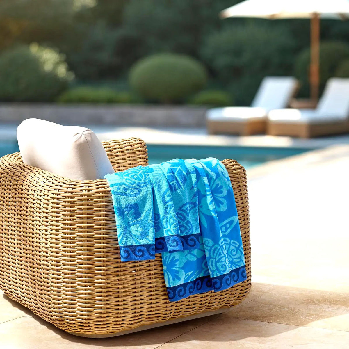Renee Taylor 2 Pack Jacquard Velour Large Beach Towel 100 x 180 Cms