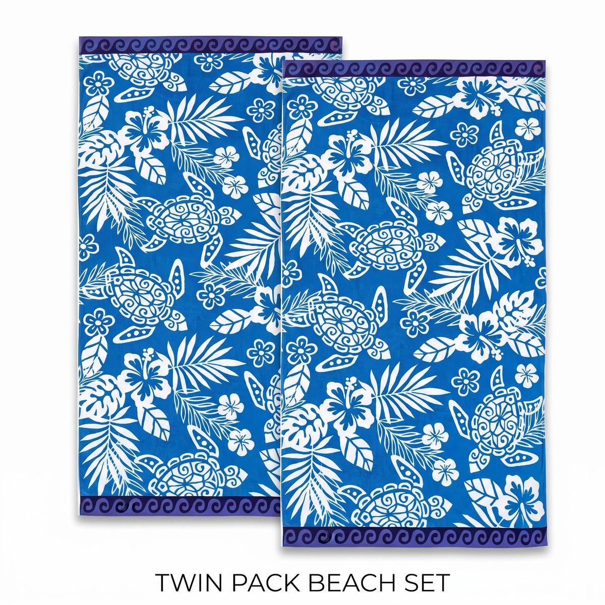 Renee Taylor 2 Pack Jacquard Velour Large Beach Towel 100 x 180 Cms