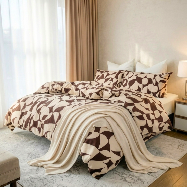 Amsons Scandi Taupe Pure Cotton Quilt Cover Set