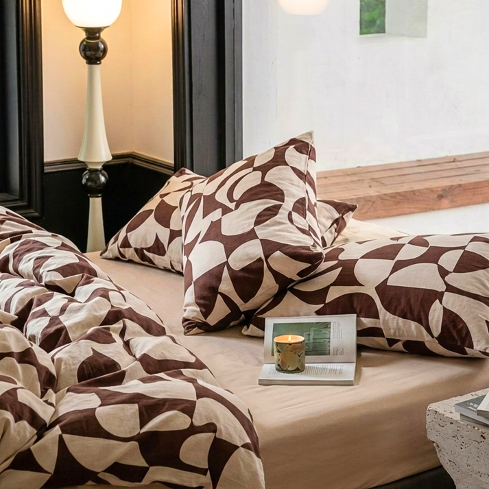 Amsons Scandi Taupe Pure Cotton Quilt Cover Set
