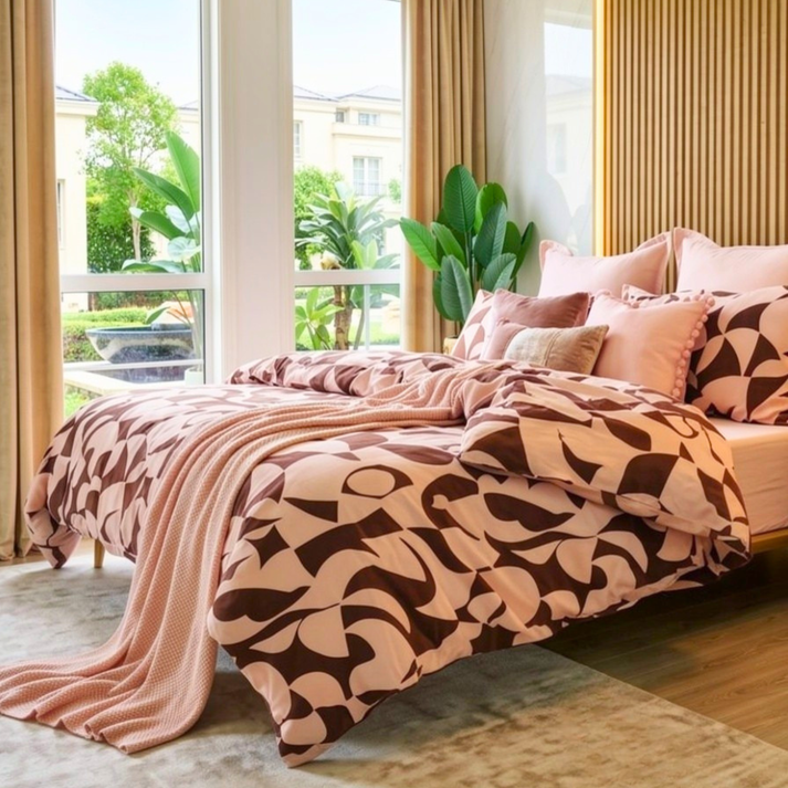 Amsons Scandi Rosewood Cotton Quilt Cover Set |Australian Home Décor