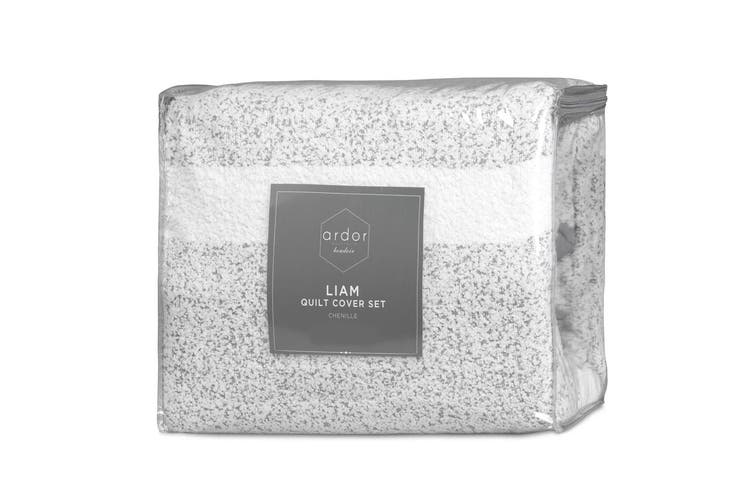 ARDOR BOUDOIR "Liam" CHENILLE STRIPE QUILT COVER SET Ardor Bedding