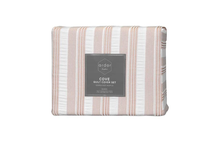 ARDOR BOUDOIR "Cove" TEXTURED ROSE DUST QUILT COVER SET Ardor Bedding