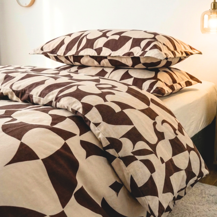 Amsons Scandi Taupe Pure Cotton Quilt Cover Set