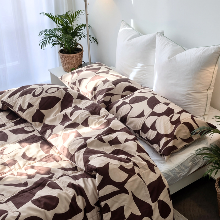 Amsons Scandi Taupe Pure Cotton Quilt Cover Set