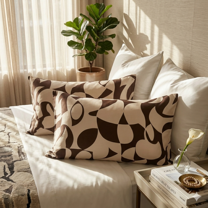 Amsons Scandi Taupe Pure Cotton Quilt Cover Set