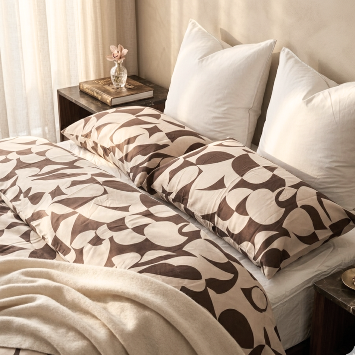 Amsons Scandi Taupe Pure Cotton Quilt Cover Set