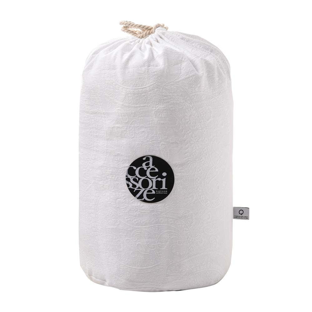 Accessorize Elma White Jacquard 3 Piece Comforter Set Accessorize