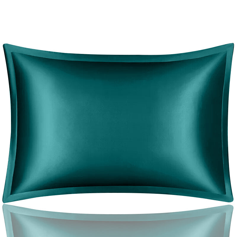 Anyhouz Pillowcase 50x90cm Teal Pure Real Silk For Comfortable And Relaxing Home Bed - King Size