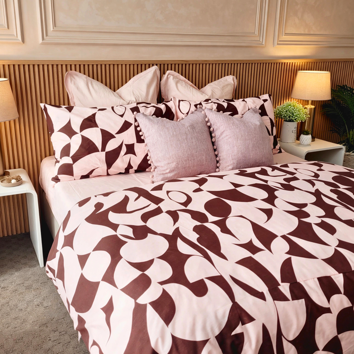 Amsons Scandi Rosewood Cotton Quilt Cover Set |Australian Home Décor