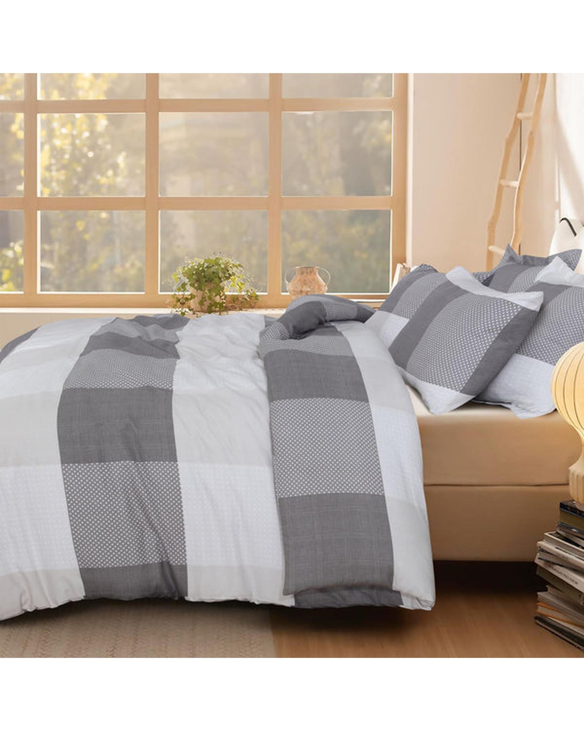 Amsons Quilt Cover Set - Grey Check