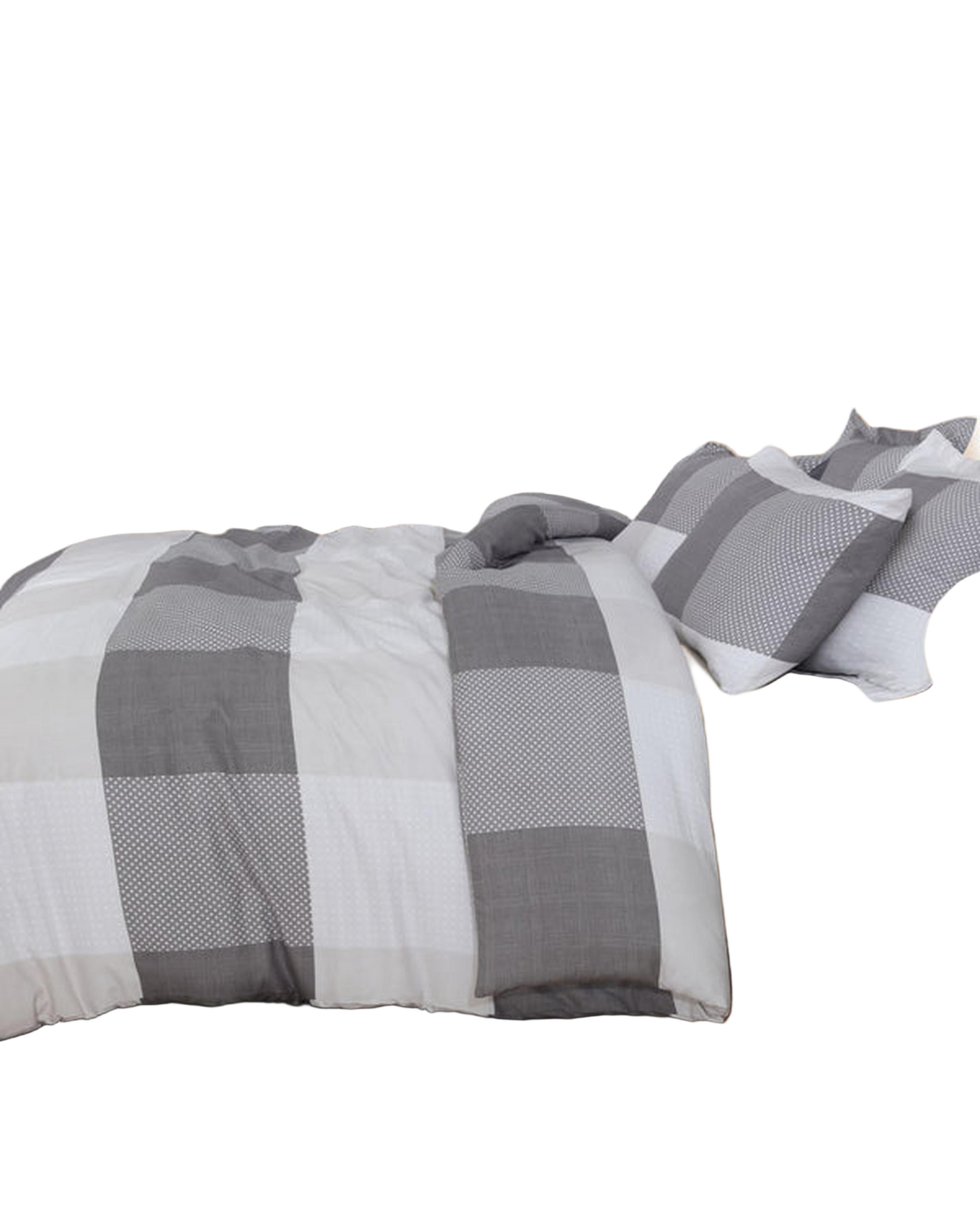 Amsons Quilt Cover Set - Grey Check Amsons
