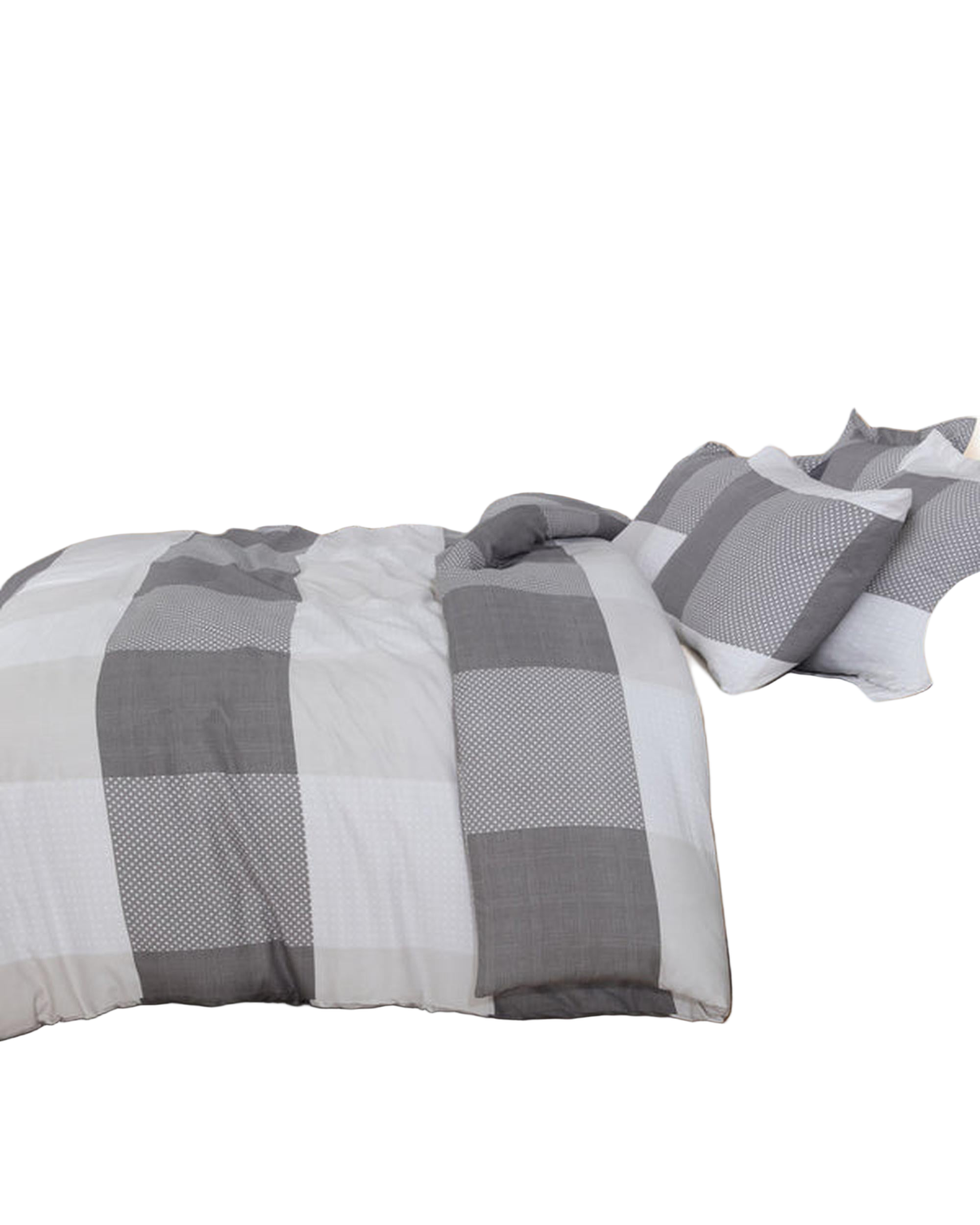 Amsons Quilt Cover Set - Grey Check Amsons