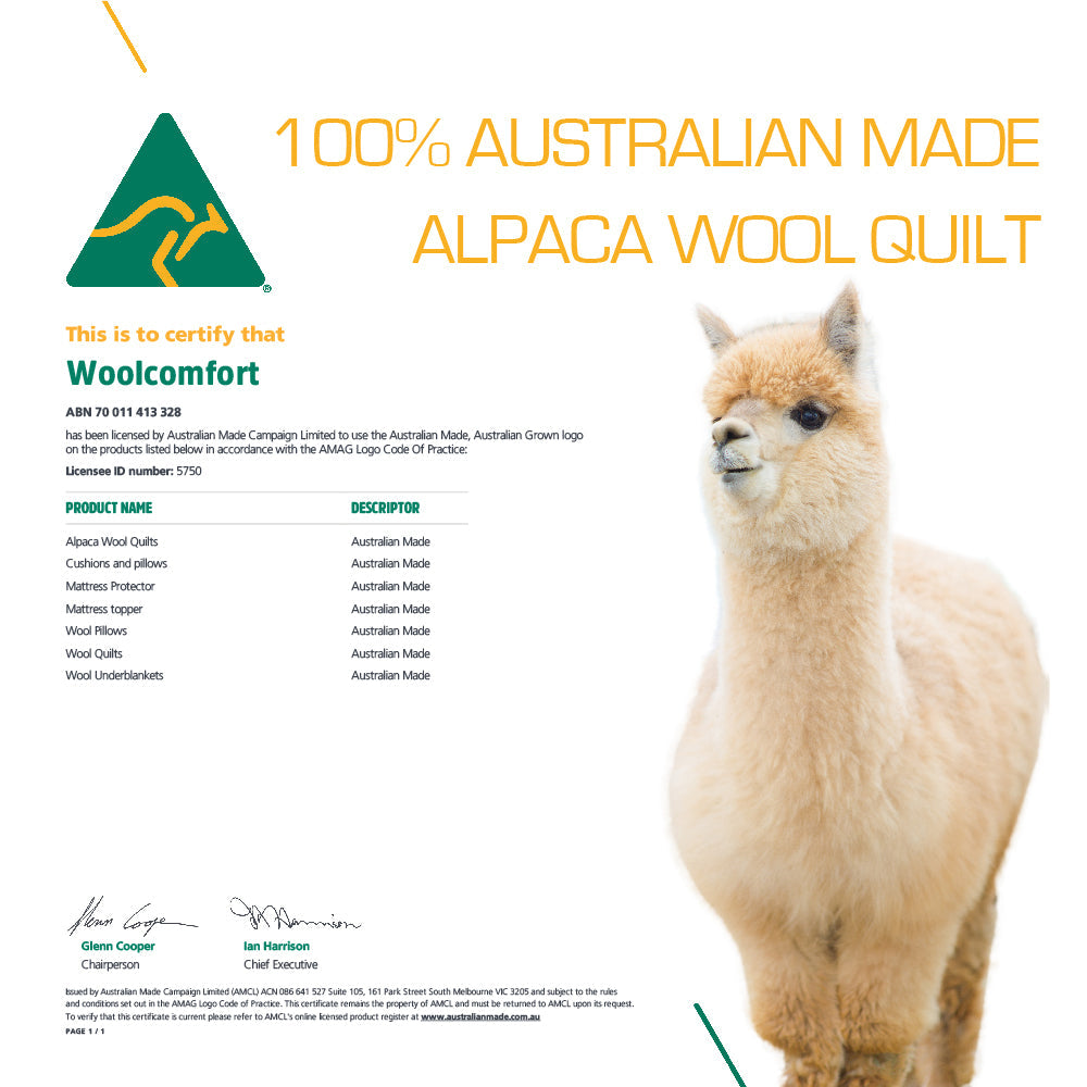 Australian Made Alpaca Wool Quilt