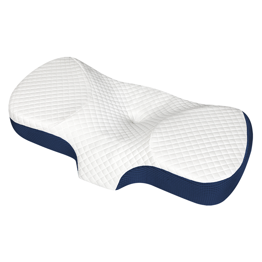 Memory Foam Pillow Pillowcase Supprt Blue Rebound Dreamz