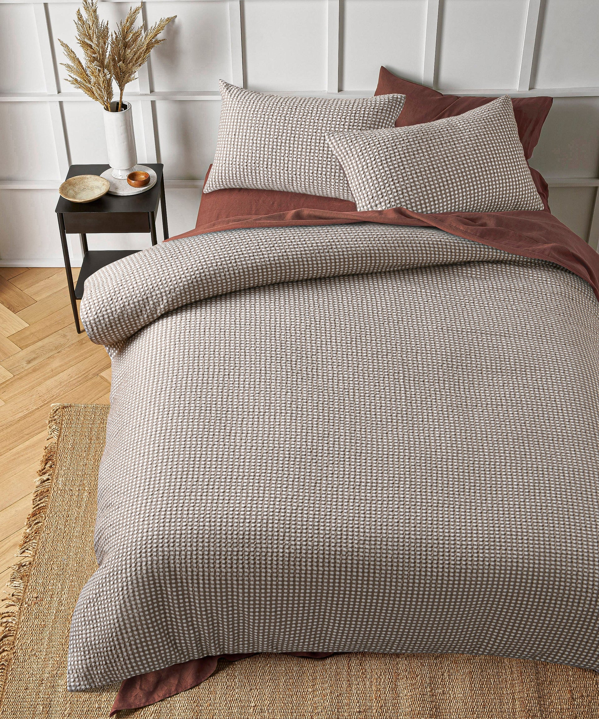 Accessorize | Hokey Pokey Waffle Natural Quilt cover set Accessorize