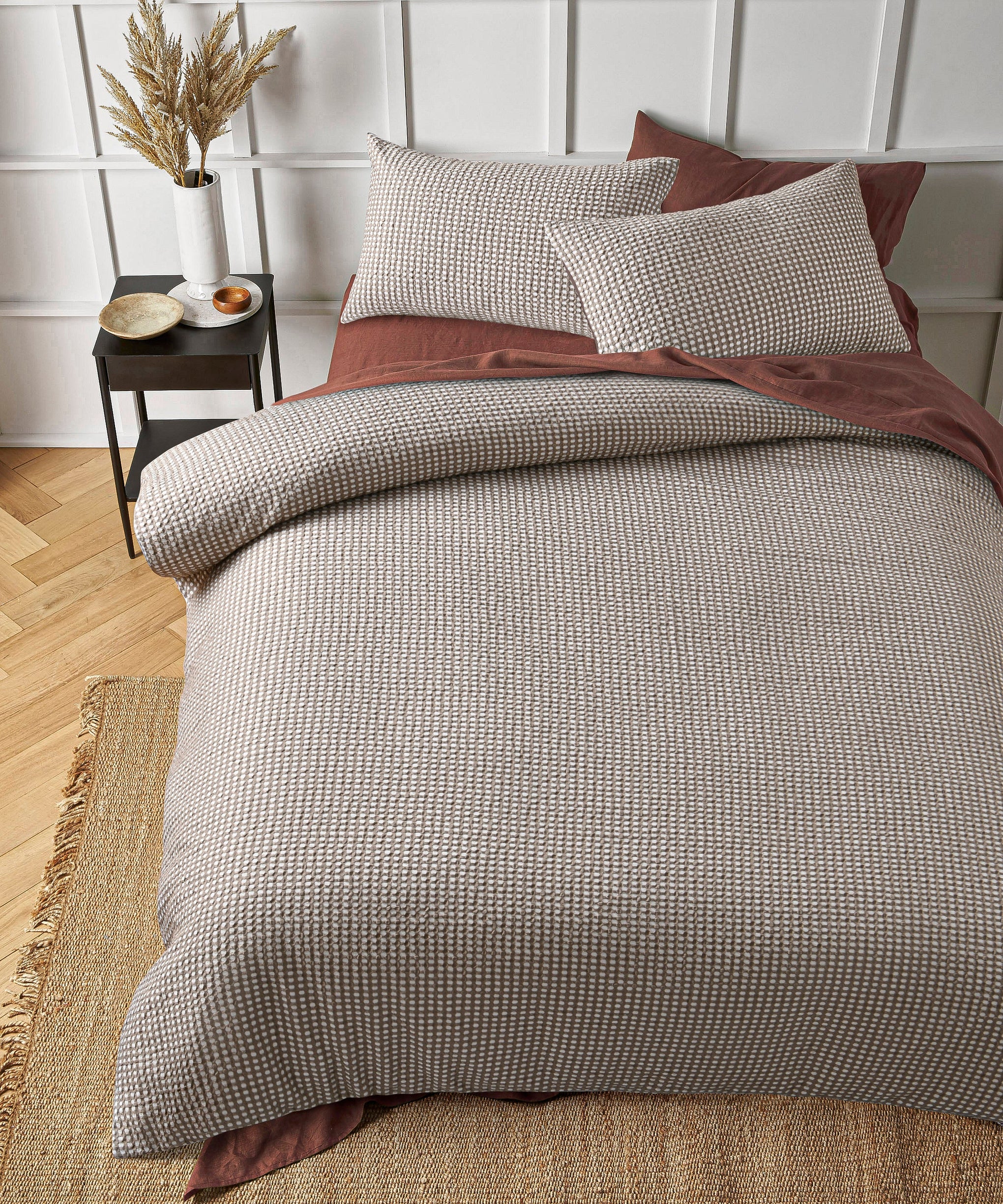 Accessorize | Hokey Pokey Waffle Natural Quilt cover set Accessorize