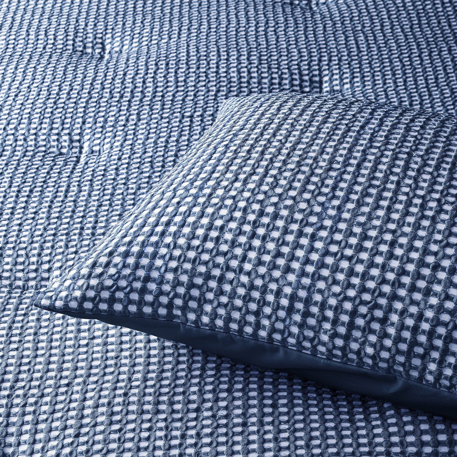 Accessorize | Hokey Pokey Waffle Navy Quilt Cover Set Accessorize