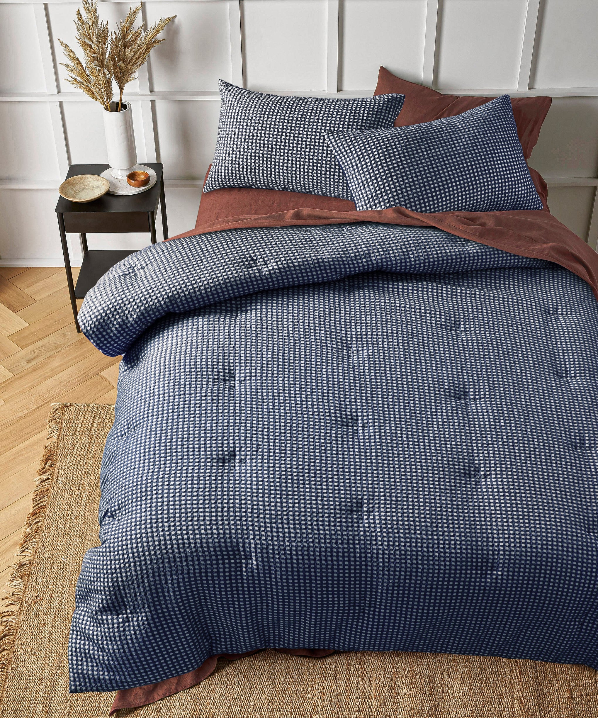 Accessorize | Hokey Pokey Waffle Navy Quilt Cover Set Accessorize