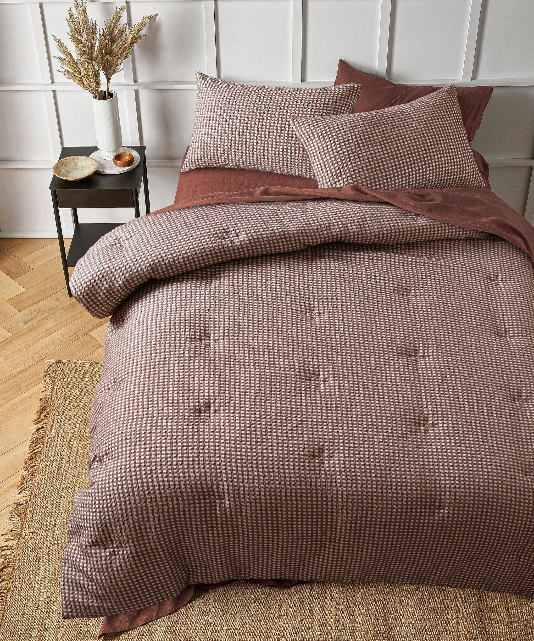 Accessorize | Hokey Pokey Waffle Tobacco Quilt Cover Set Accessorize