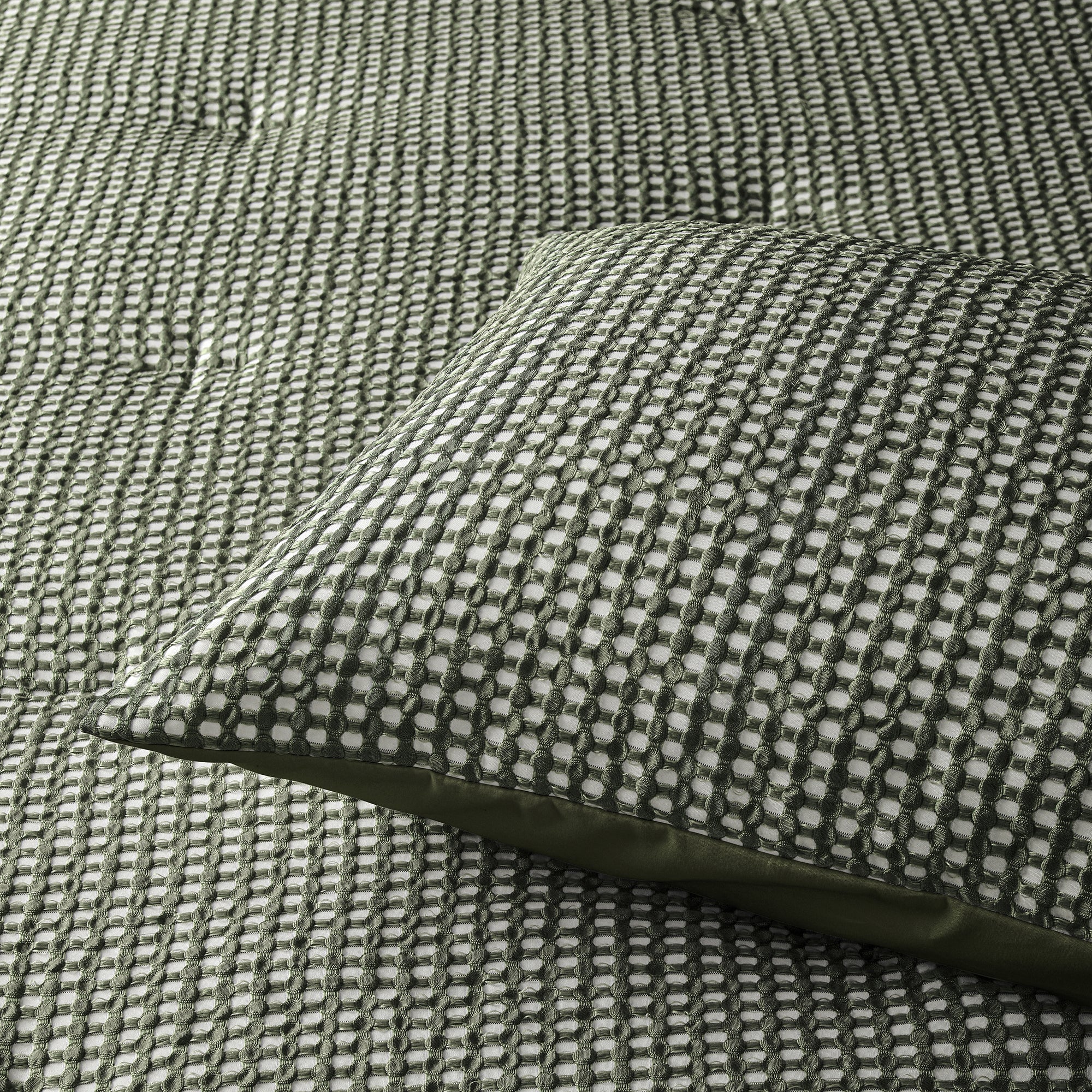 Accessorize | Hokey Pokey Waffle Green Quilt Cover Set Accessorize