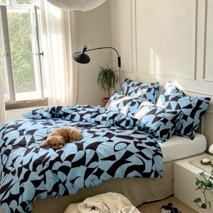 Amsons Scandi Aquafern Pure Cotton Bedding | Modern Bedroom Collection