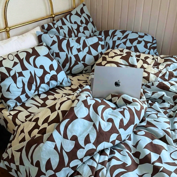 Amsons Scandi Aquafern Pure Cotton Bedding | Modern Bedroom Collection
