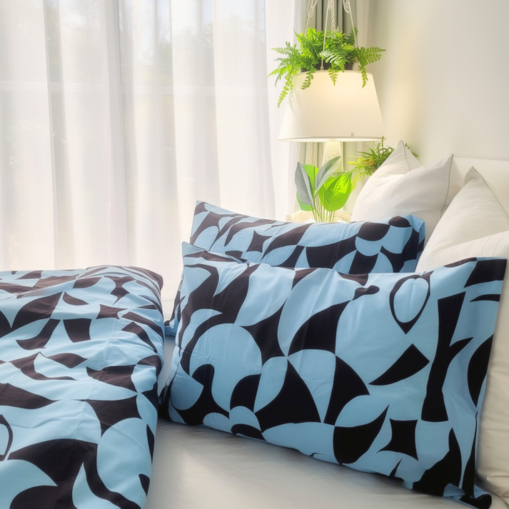 Amsons Scandi Aquafern Pure Cotton Bedding | Modern Bedroom Collection