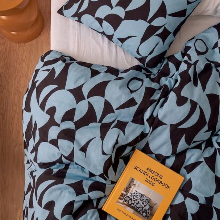 Amsons Scandi Aquafern Pure Cotton Bedding | Modern Bedroom Collection