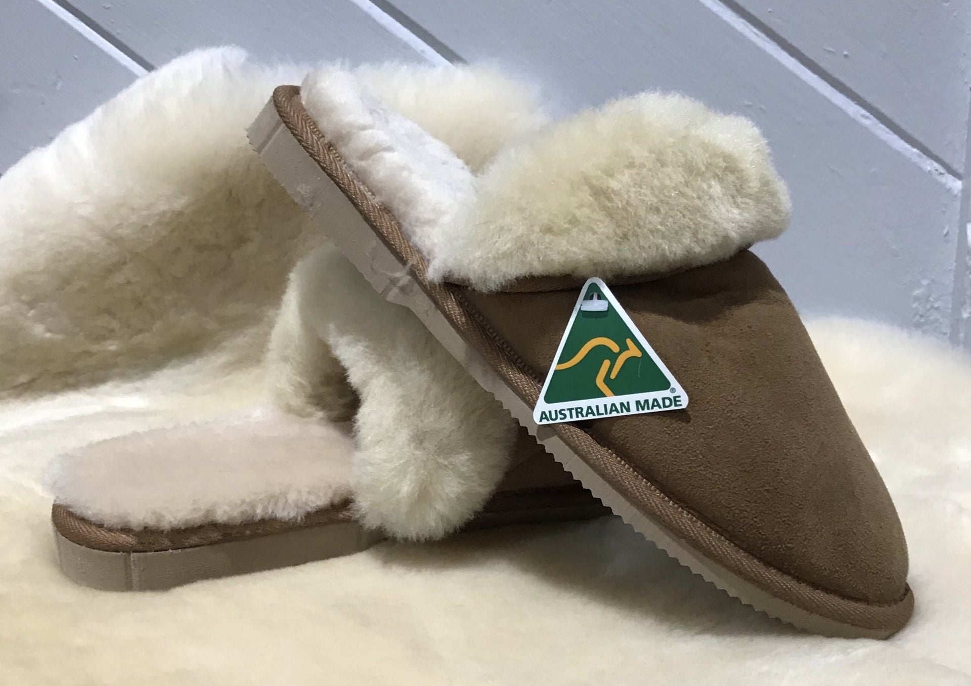 Merino Craft Ladies Scuff Slippers  - Chestnut Merino Craft