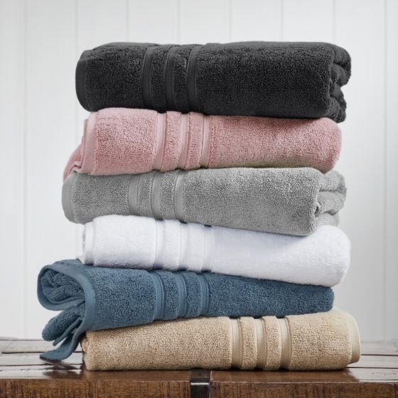 Logan & Mason SUPER DUET 575GSM SILVER Bathroom Towel Set - 6 PCE Amelia