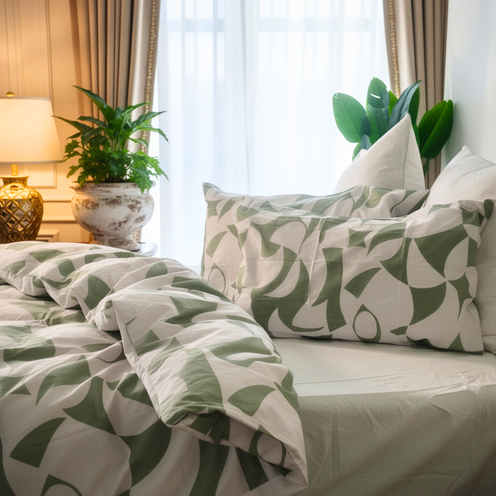 Amsons Scandi Sage Pure Cotton Quilt Cover Set | Scandinavian Style