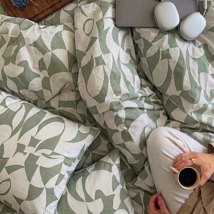 Amsons Scandi Sage Pure Cotton Quilt Cover Set | Scandinavian Style