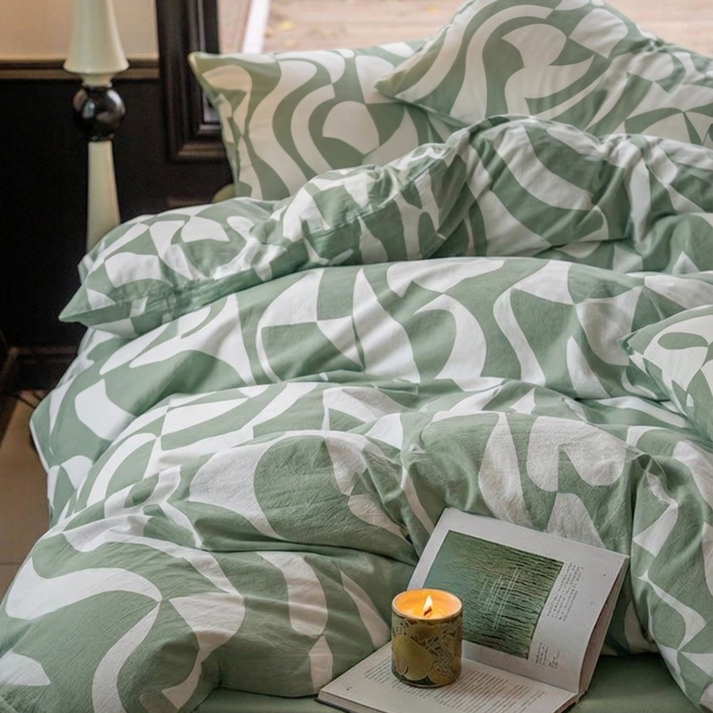 Amsons Scandi Sage Pure Cotton Quilt Cover Set | Scandinavian Style
