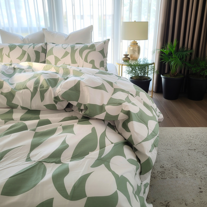 Amsons Scandi Sage Pure Cotton Quilt Cover Set | Scandinavian Style