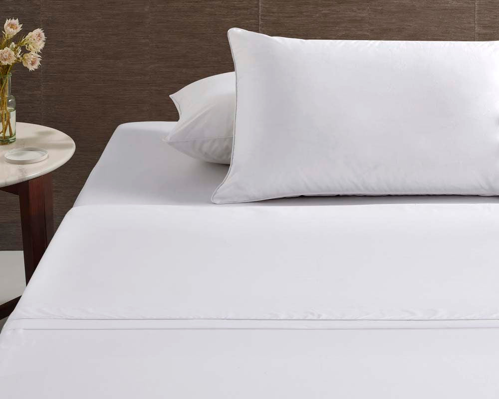Accessorize Deluxe Hotel Piped Sheet Set - WHITE Accessorize