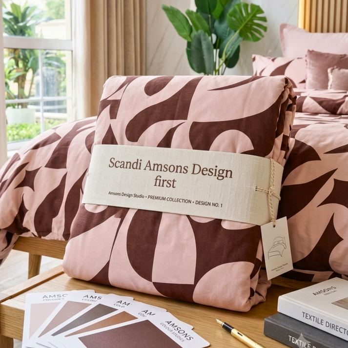 Amsons Scandi Rosewood Cotton Quilt Cover Set |Australian Home Décor