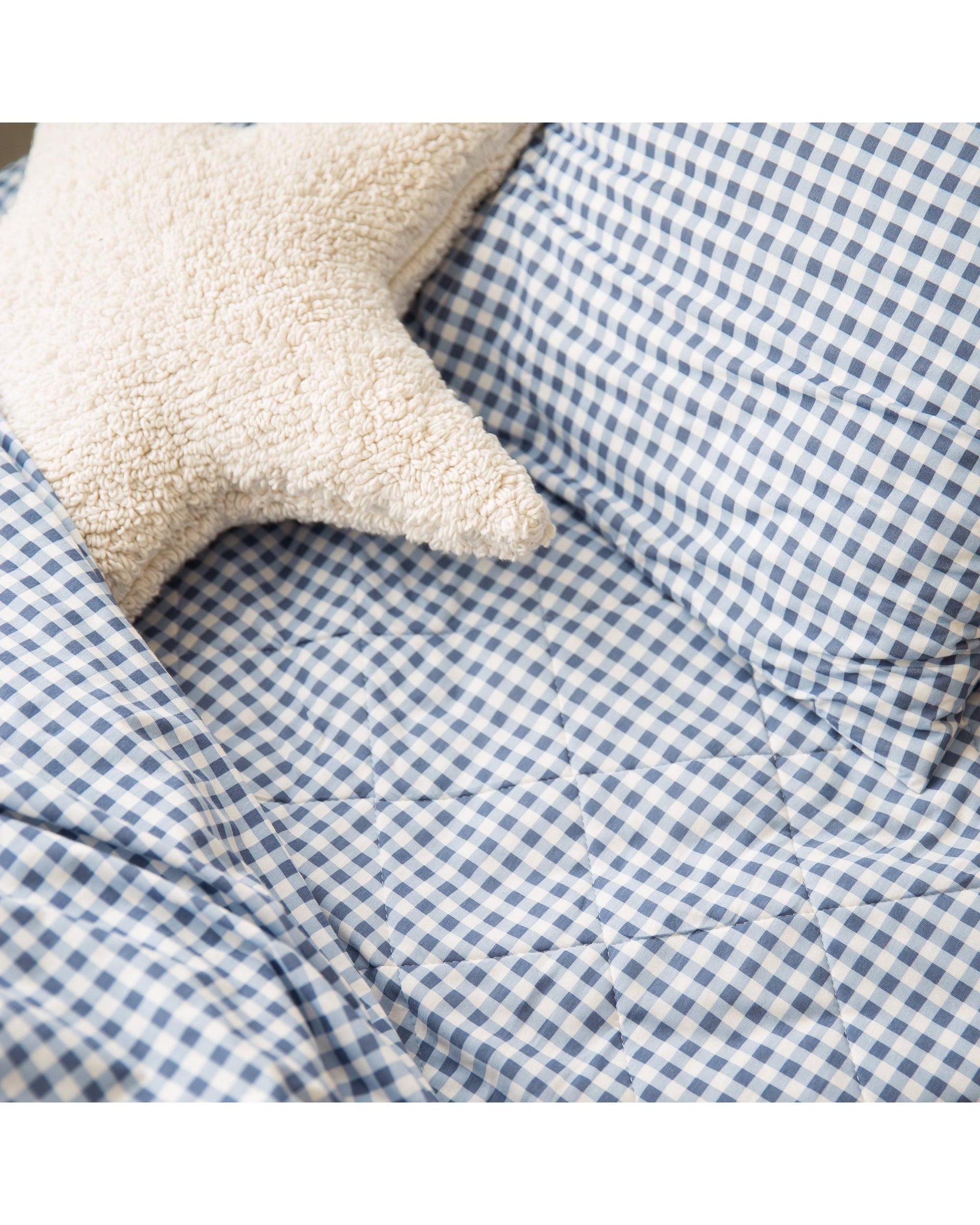 Dusty Blue Gingham Bed Wetting Mat The Midnight Gang
